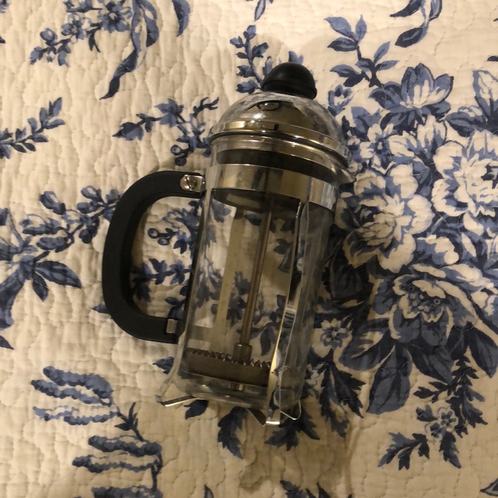 BonJour Coffee Stainless Steel French Press with Glass Carafe.